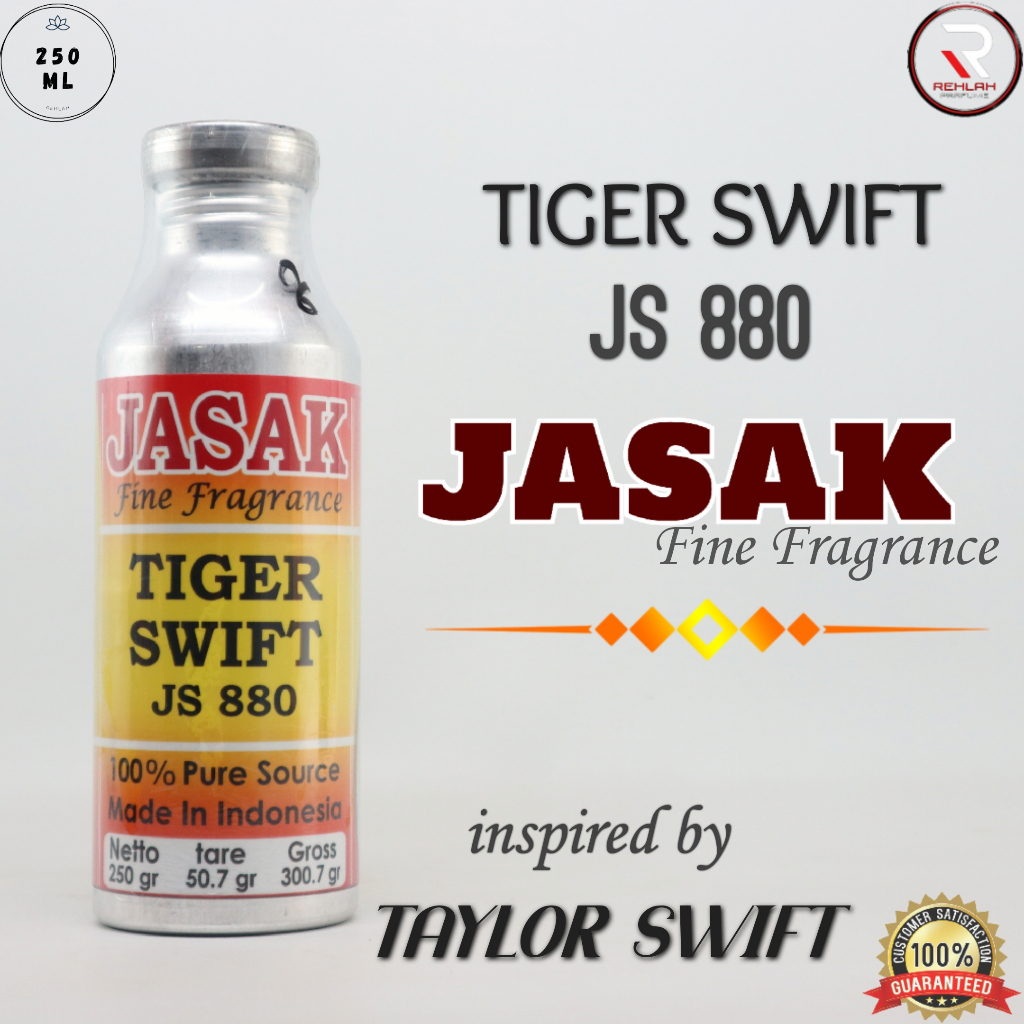 TIGER SWIFT  880 BY JASAK BIBIT PARFUM MURNI KEMASAN SEGEL ALUMUNIUM 250GR