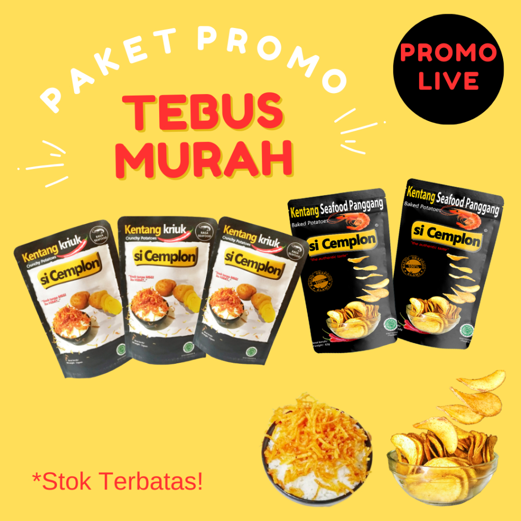 

PROMO LIVE si Cemplon Keripik Kentang Pedas Non Msg