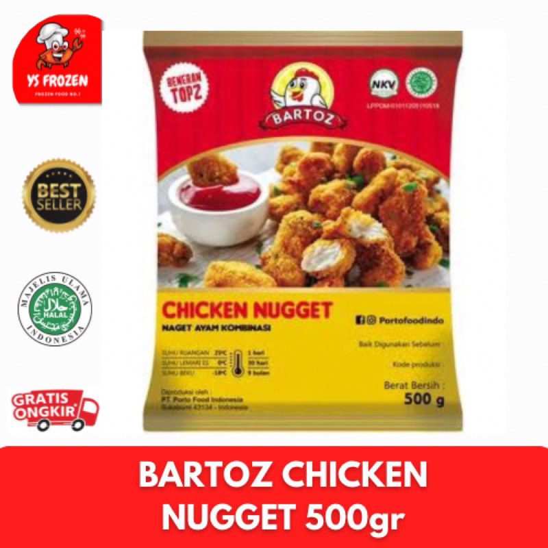 

Bartoz Chicken Nugget 500gr / Naget Bartoz 500gr / YS Frozen Palembang