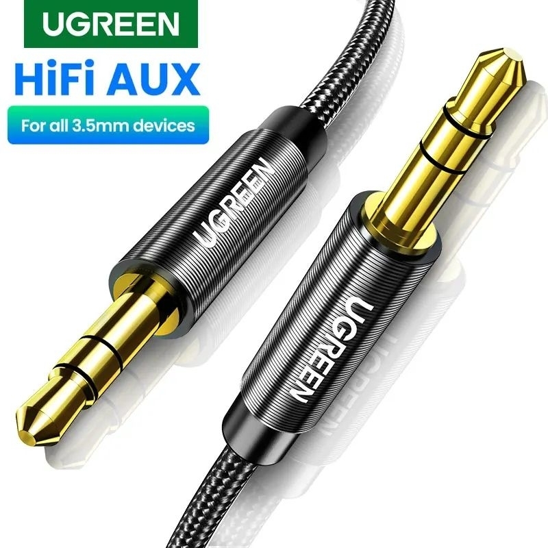 UGREEN Kabel Aux Jack 3.5mm Male to Male  Audio Stereo Cable Headphone Speaker