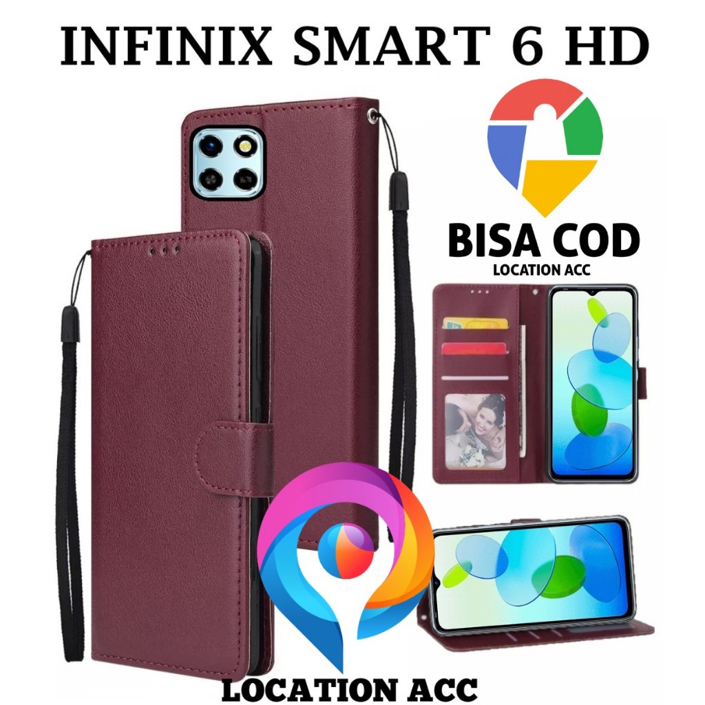 INFINIX SMART 6 HD FLIP LEATHER CASE PREMIUM-FLIP WALLET CASE KULIT UNTUK INFINIX SMART 6 HD - CASIN