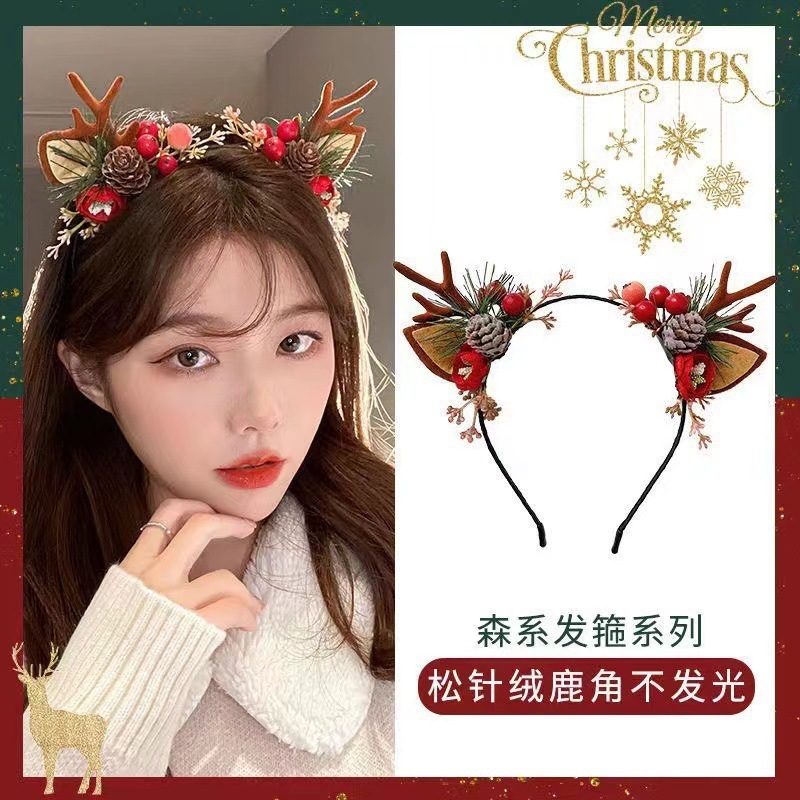 Bando Natal Christmas Tanduk Rusa Dewasa Anak Bando Xmas Santa Claus