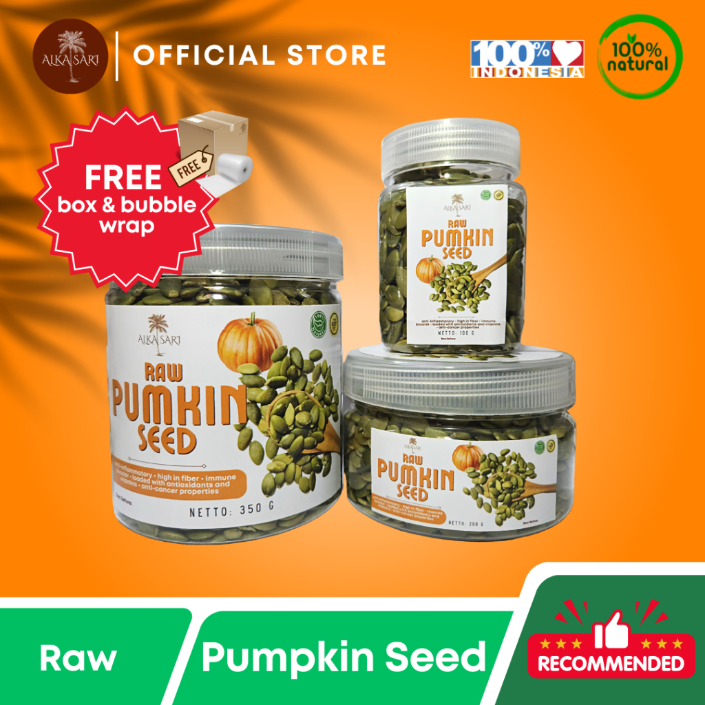 

Pumpkin Seed Raw Biji Labu Mentah Premium Alka Sari 100 gr
