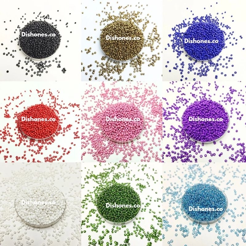 [25 GRAM] 8/0 Manik Mote Kaca Metalik Doff Pasir Warna Warni / Manik Manik 8/O Pasir Diy / Mote Pasi