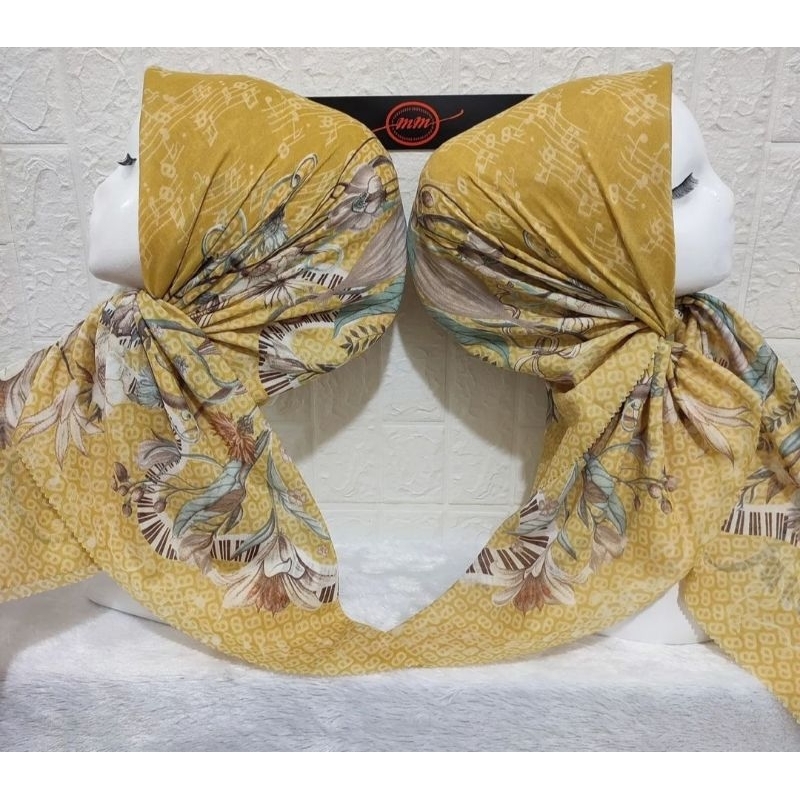 warna kuning segiempat motif murah segiempat voal premium