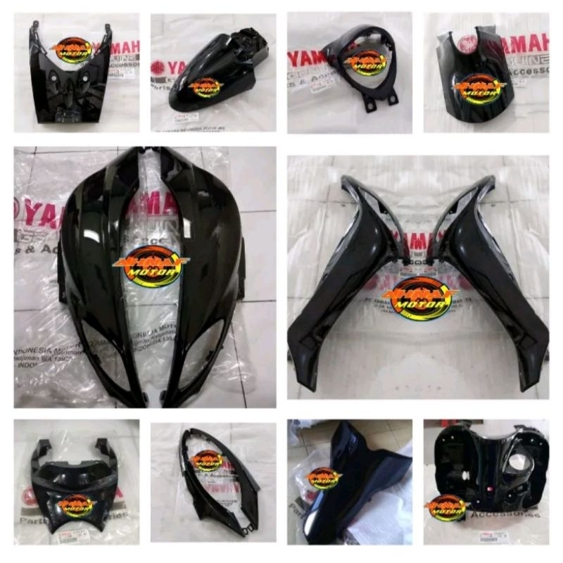 Paket Full Set Body Halus Fino Fi 125 Hitam Glossy Original (13pcs)