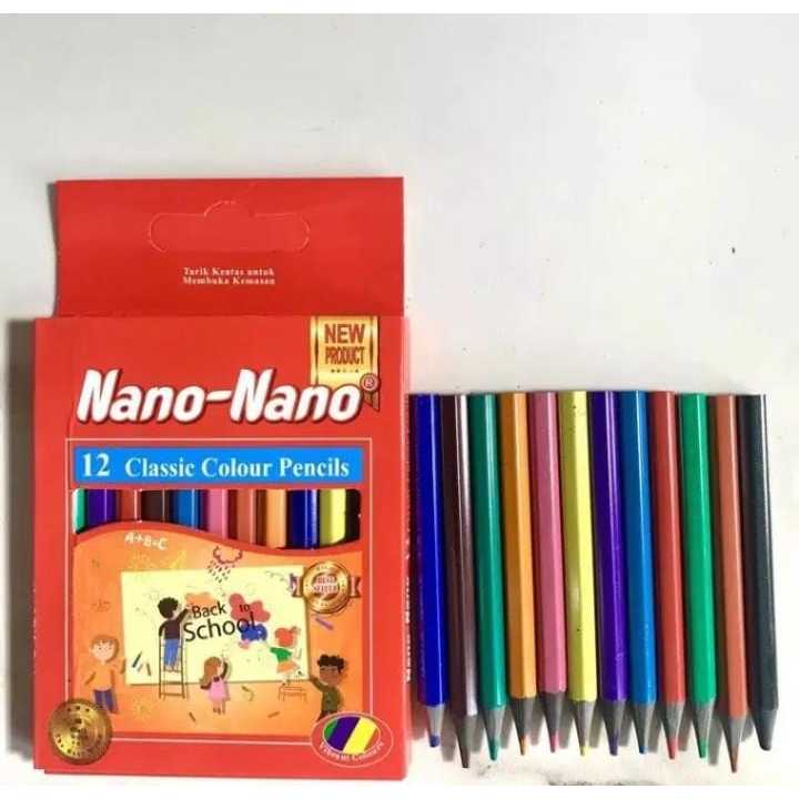 

1 SET PENSIL WARNA 12 WARNA PANJANG MEREK NNAO NANO