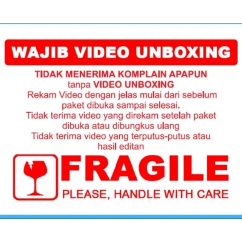 

Kertas Stiker Unboxing 5cm x 8cm / Stiker Pembukaan Paket / Fragile