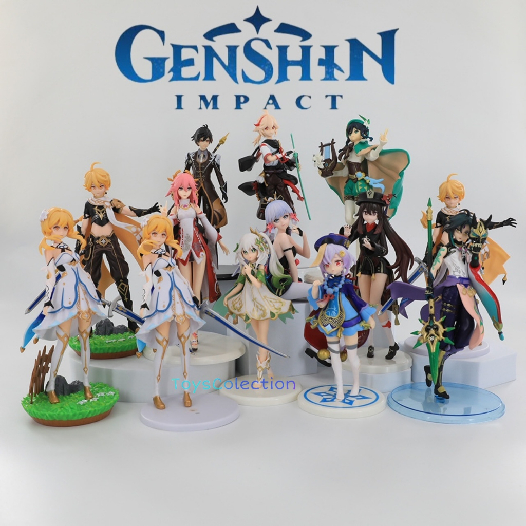 Koleksi Action Figure Genshin Impact Aether Lumine Barbara Special Edition with BOX