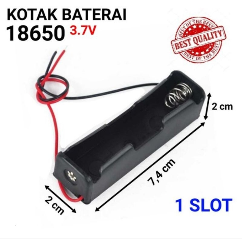 Holder Battery 3.7v 1 slot DIY Tempat Batre