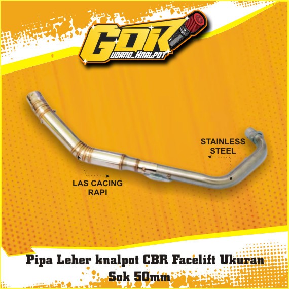 Pipa Leher knalpot CBR Facelift Ukuran Sok 50mm