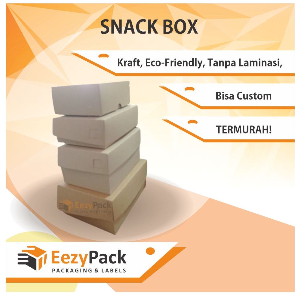 (ISI 25) Snack Box Bahan Kraft/ Kertas Coklat/ Dus Snack/ Dus Makanan