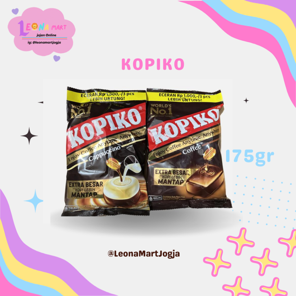 

Permen KOPIKO 175gr isi 50pcs Coffe/Cappucino