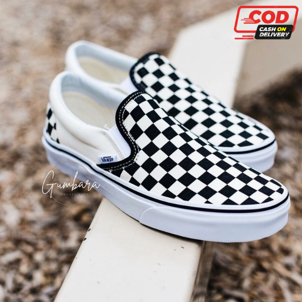 SEPATU Vans Checkerboard Slip On Catur PUTIH GRADE CALLUGA ORIGINAL