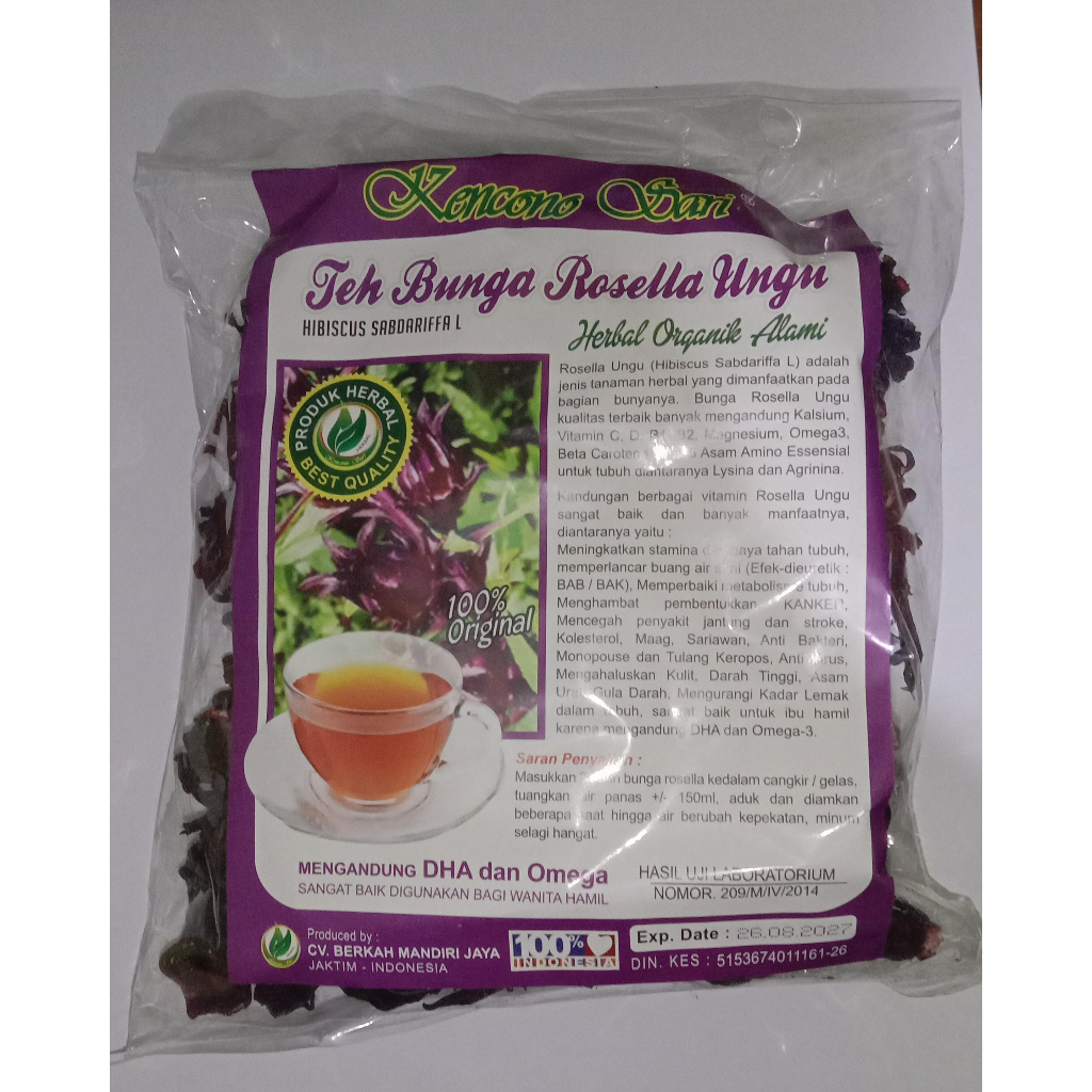 

Teh Herbal Bunga Rosella ungu Kencono Sari TEH HERBAL 100GRAM