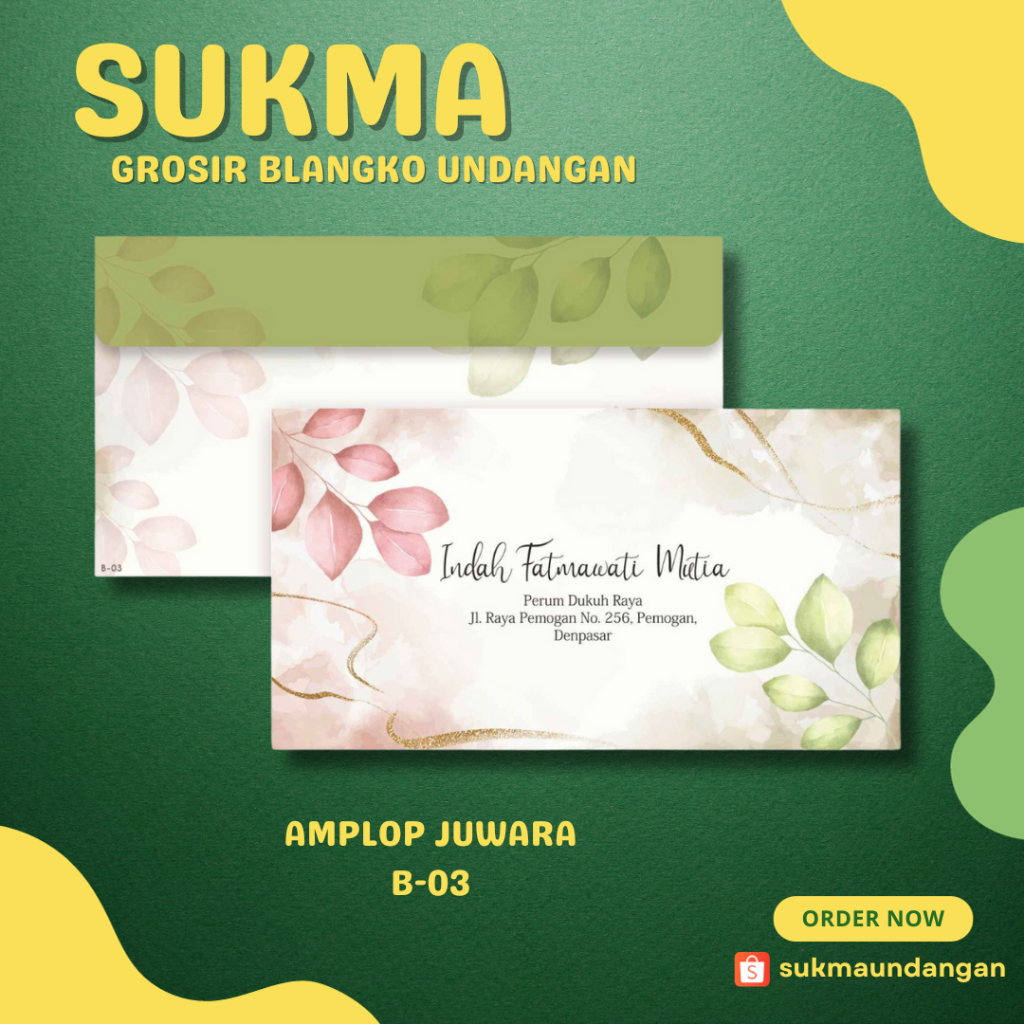 

AMPLOP KONDANGAN NIKAH MURAH JUWARA B-03 50 PCS UKURAN TANGGUNG | SUKMA UNDANGAN