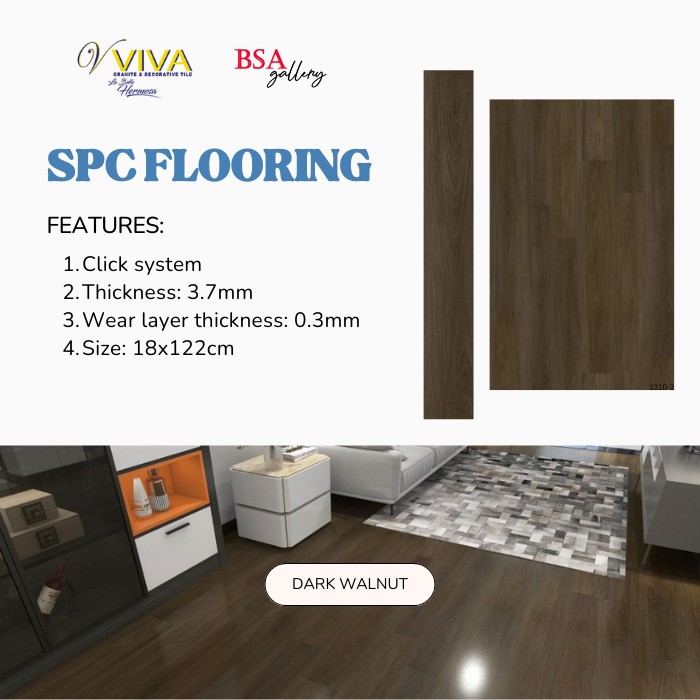 LANTAI SPC 5MM VIVA / SPC FLOORING CLICK SYSTEM / VINYL LANTAI KAYU