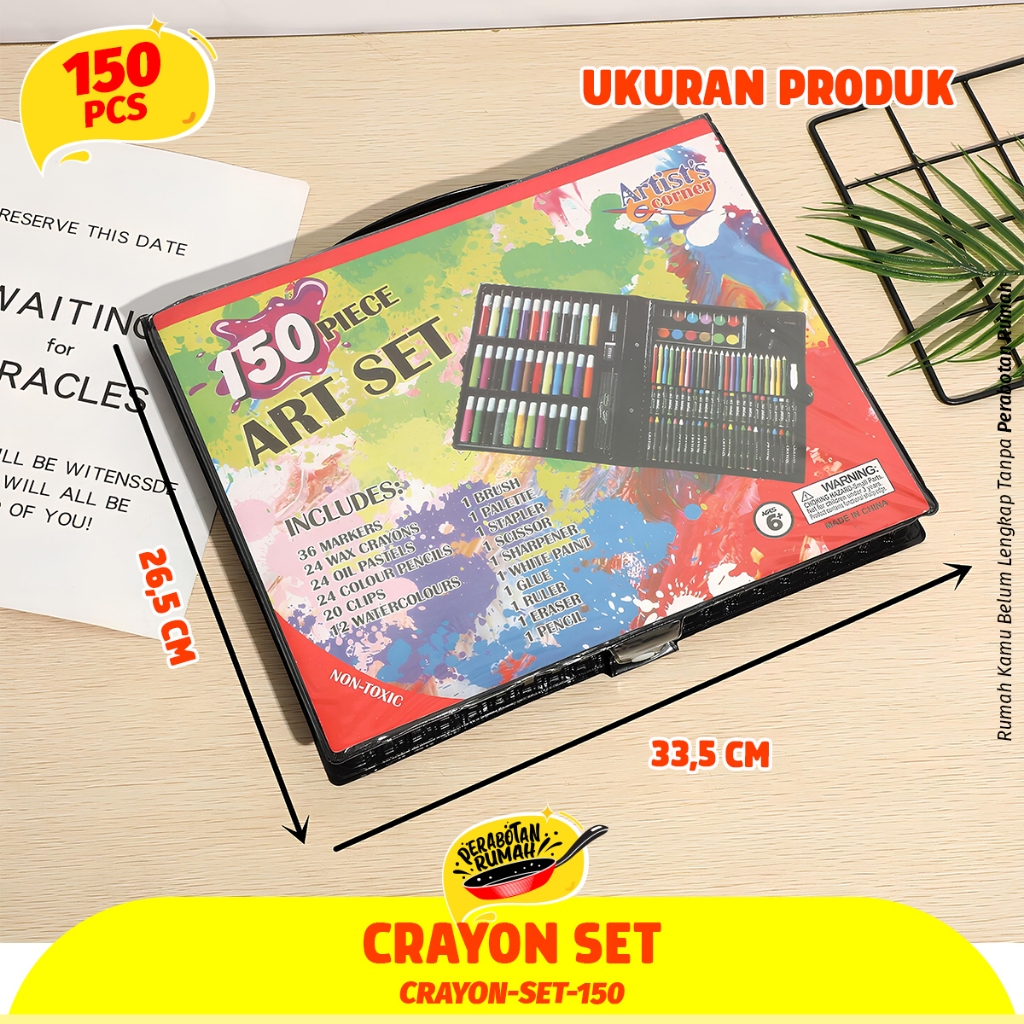

PERABOTAN RUMAH Krayon Mewarnai Anak Pensil Warna Mewarnai atau Lukis Set 150Pcs