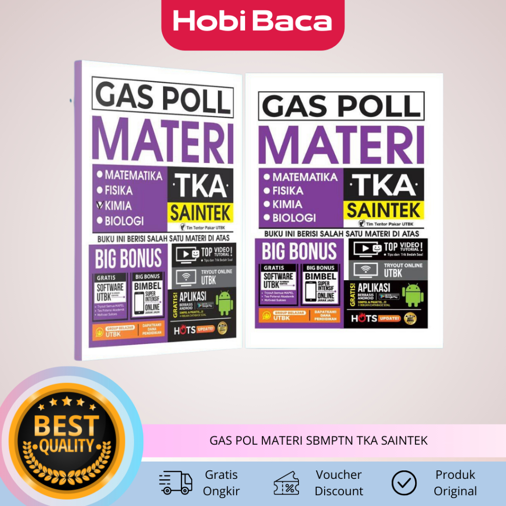 GAS POL Materi Terlengkap SBMPTN TKA SAINTEK PerMapel Matematika, Fisika, Kimia, dan Biologi