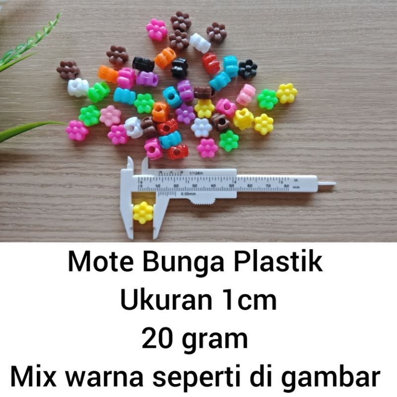 mote bunga / mote manik plastik / manik plastik