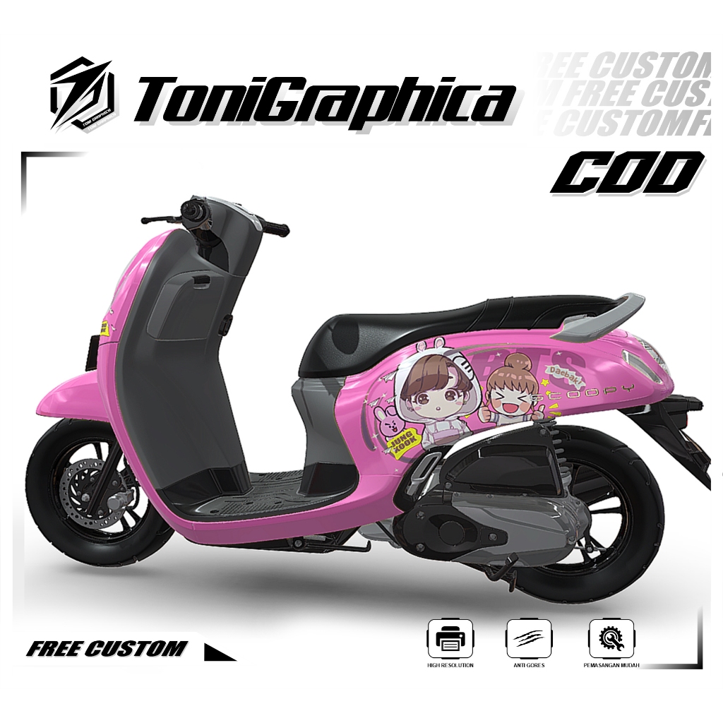 Decal Stiker New Scoopy 2021- 2023 FULL BODY BTS Terbaru jungkook imut