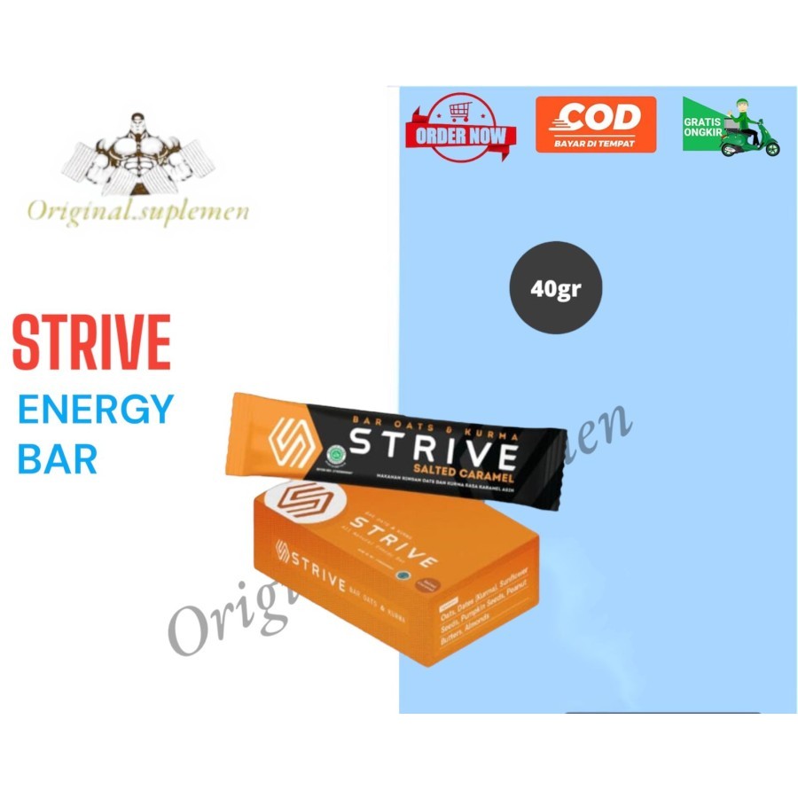 STRIVE Energy Bar 40gr Energy Bar Snack Bar Healthy Bar Diet Bar -1pcs