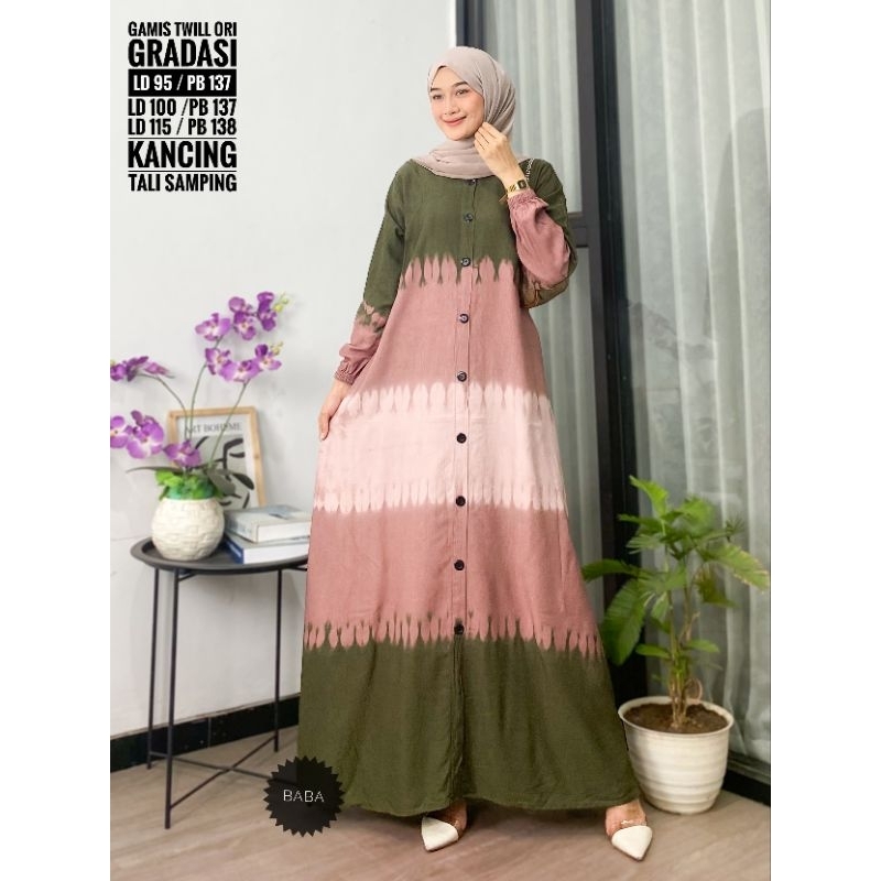 Best seller - Gamis Twill Ori Gradasi - Gamis Twill Ori - Twill ori jumputan