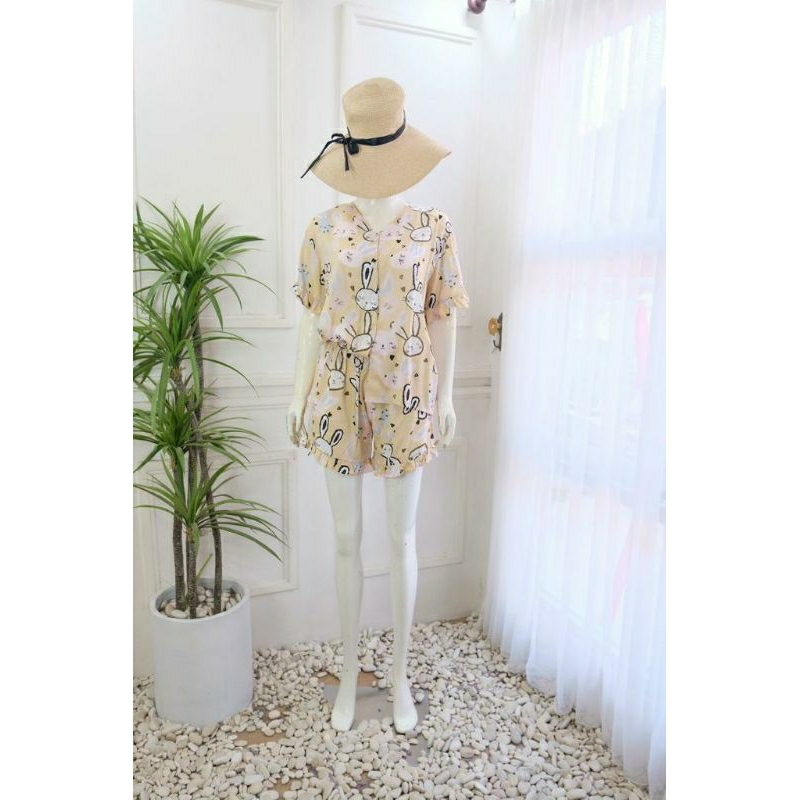Setelan Piyama Pendek / One Set Rayon Viscose Adem / Grosir piyama Babydoll