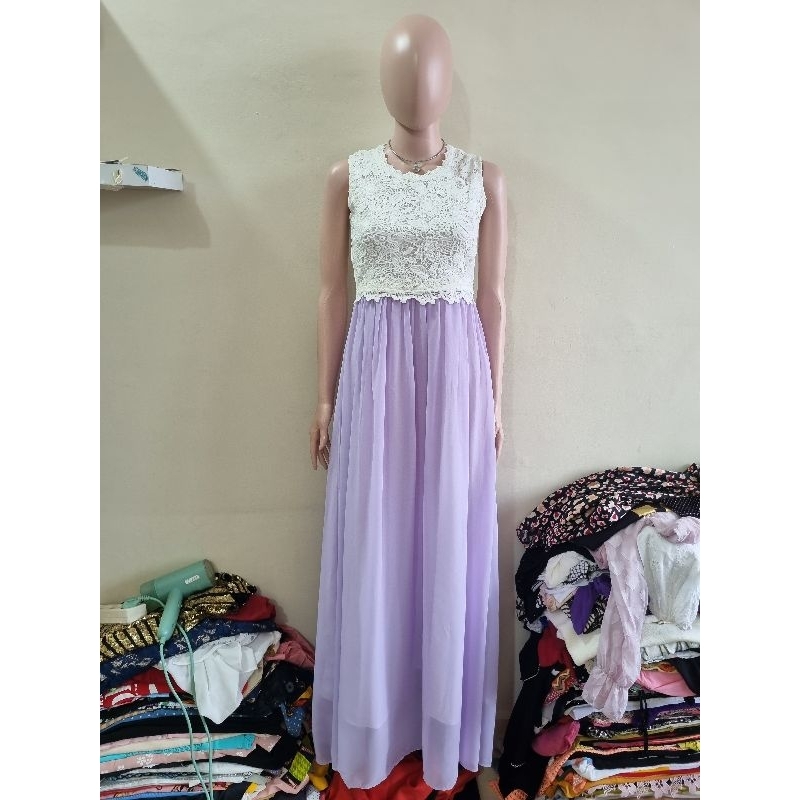 longdress maxi dress bridesmaid pesta lilac