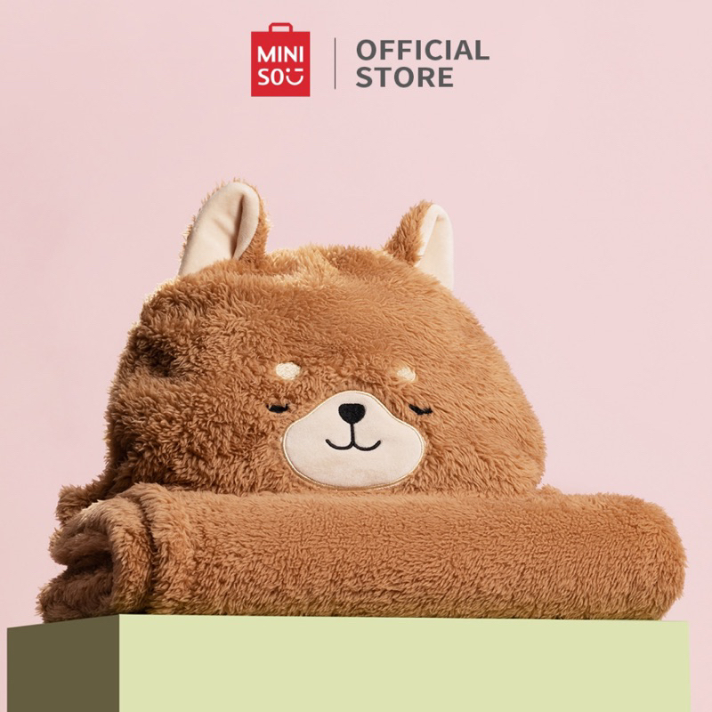 Selimut Topi Beruang Miniso / Selimut Hoodie Miniso / Selimut lipat miniso / Selimut miniso we bare 