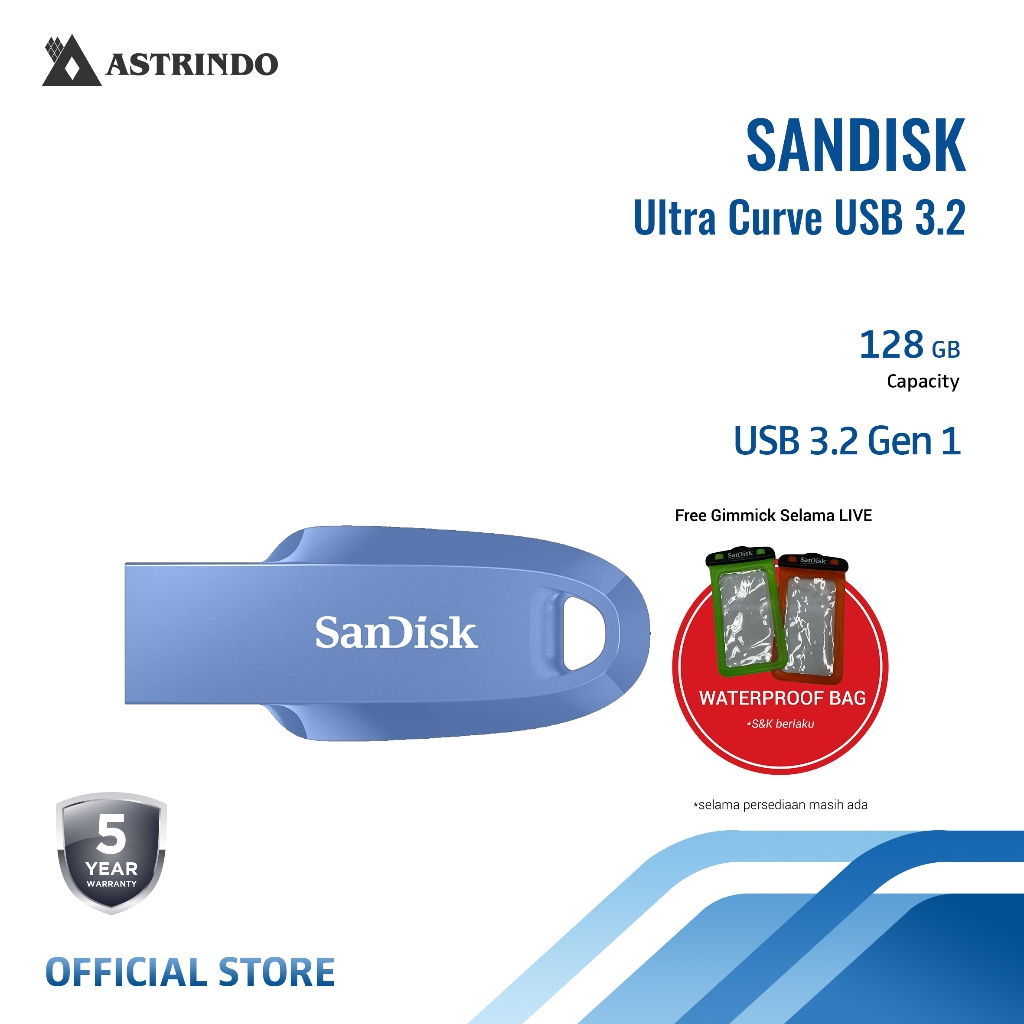 Sandisk Ultra 128GB Curve 3.2 Flash Disk - (SDCZ550-128G-G46NB)