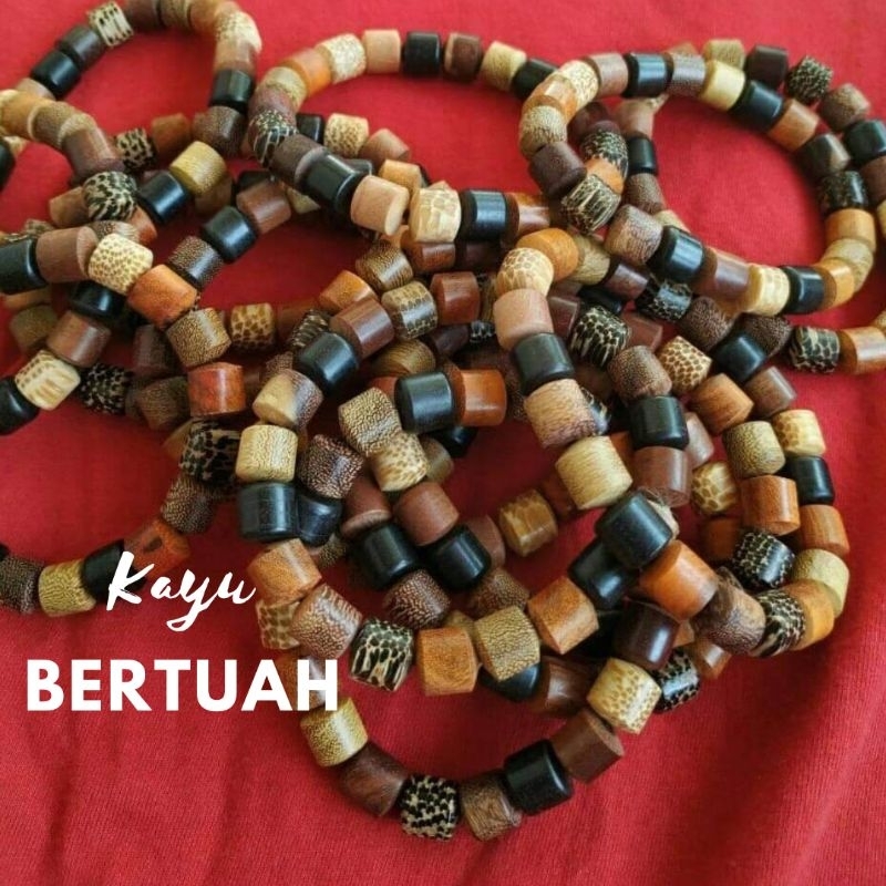 gelang kombinasi kayu bertuah