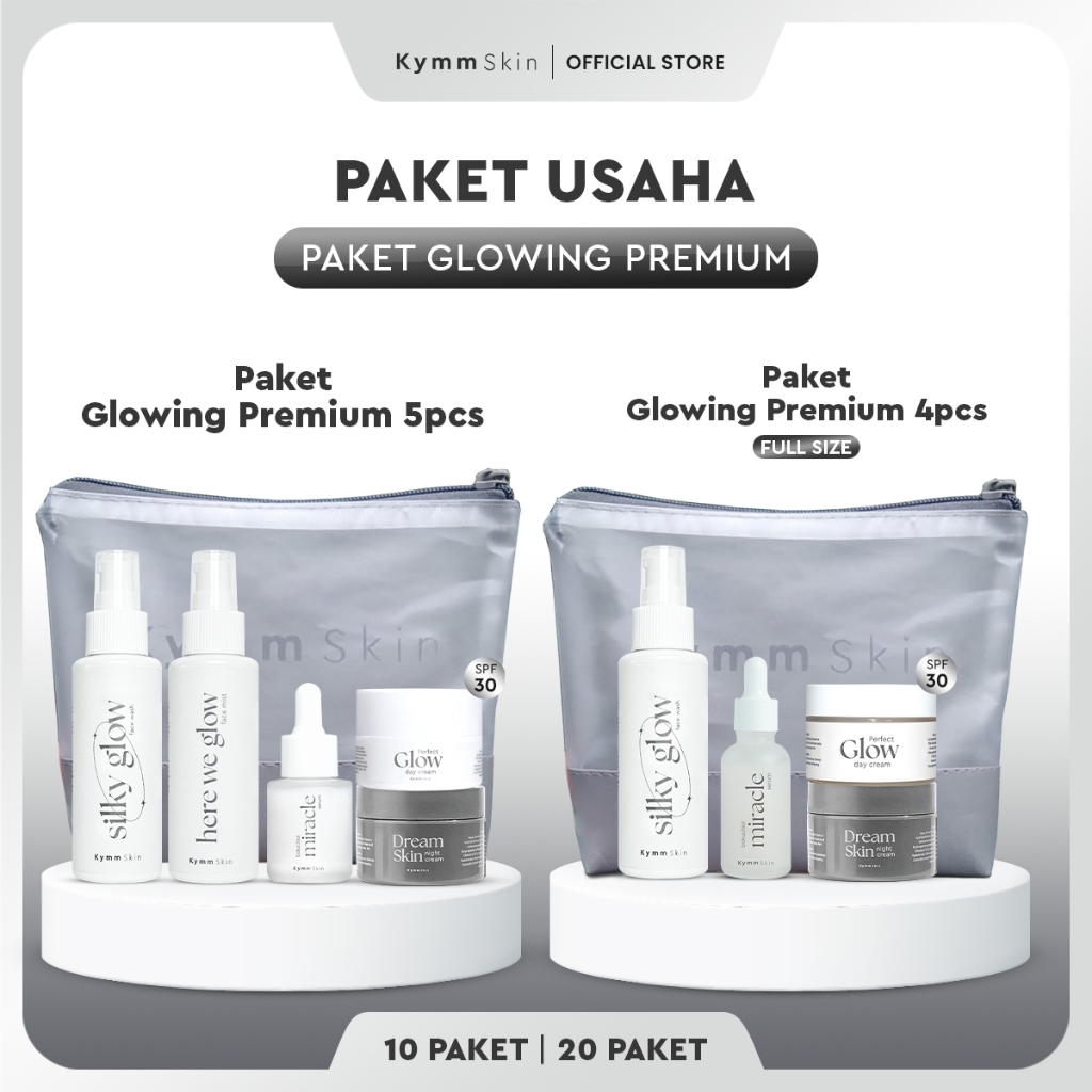 KYMM SKIN Paket Usaha/Paket Reseller [Paket Glowing Premium Lengkap + Pouch by Kymm Skin] [SC]