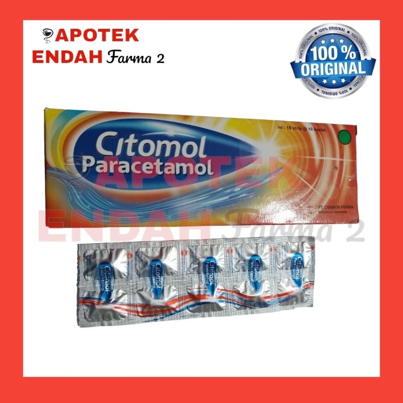 CITOMOL 500MG TABLET PERBOX untuk demam & nyeri