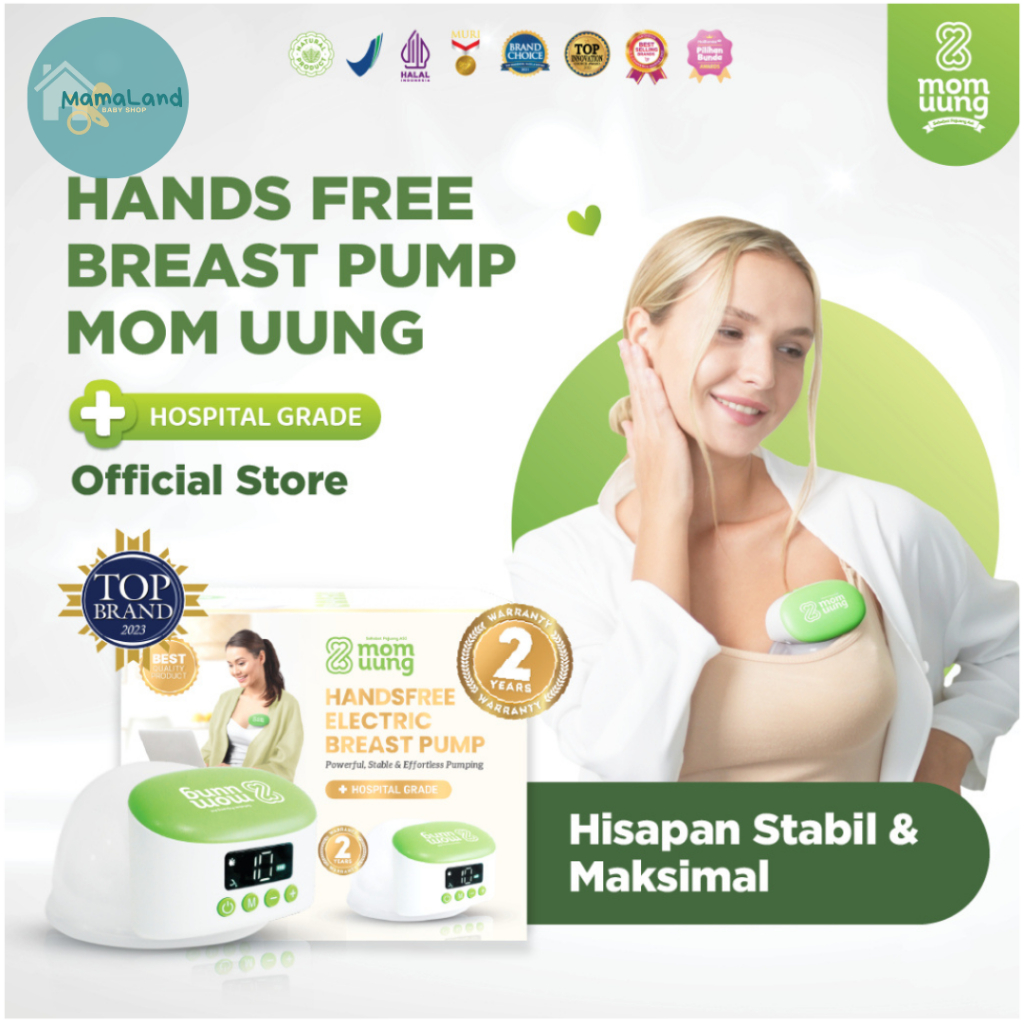 Mom Uung - Pompa ASI Portable Wireless/Handsfree Breastpump/Dual Mode Pijat Hisap HALAL - Makassar