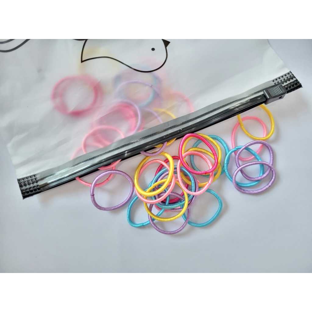 KARET RAMBUT IKAT RAMBUT ELASTIS BONUS ZIPLOCK ENAK PAKAI
