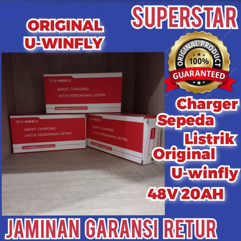 (ORI) Charger Sepeda Listrik UWINFLY Original 48V 20AH - Charger Aki Sepeda Listrik