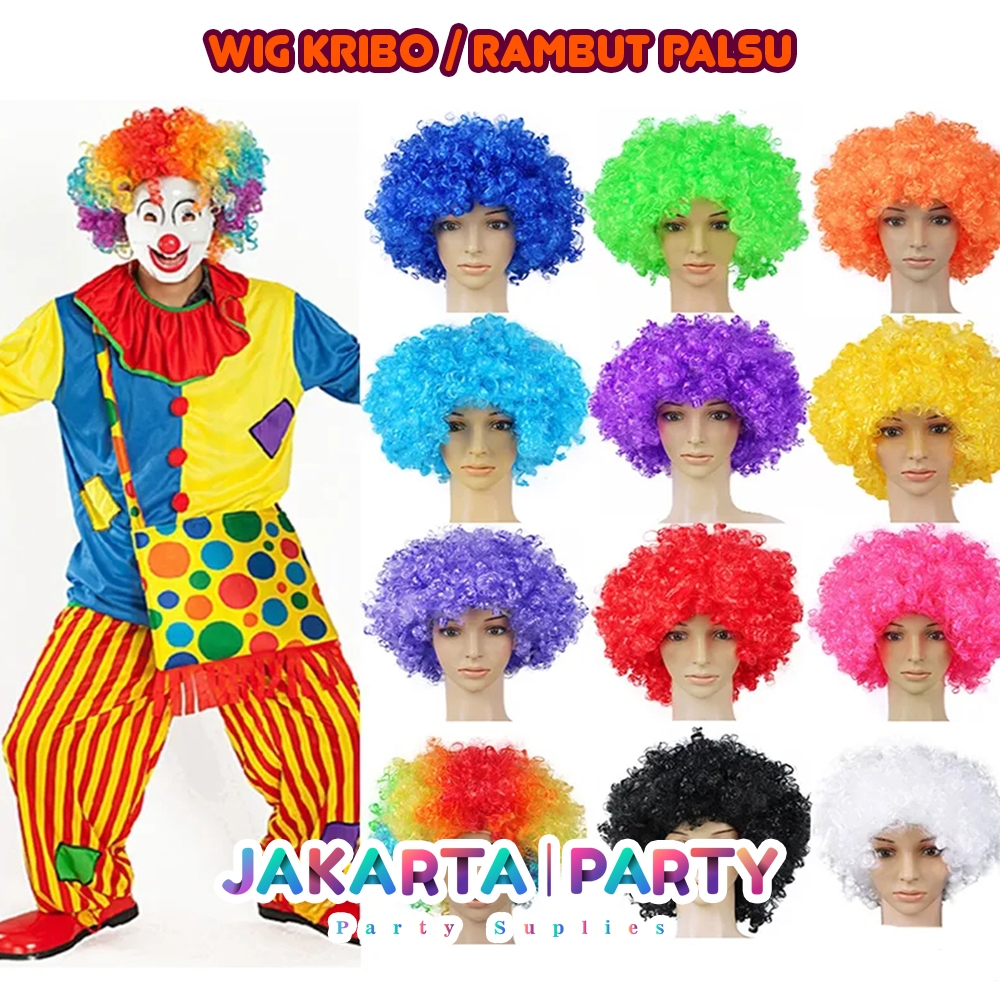 Wig Kribo / Wig Keriting / Rambut Palsu / Wig Party / Wig Rambut Palsu