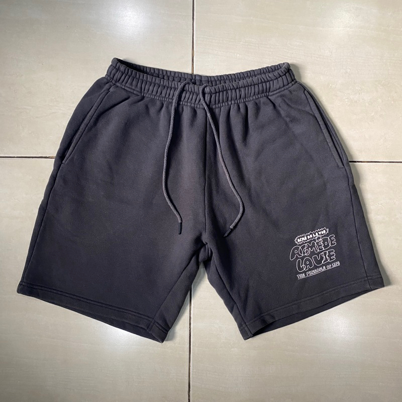 ADLV Second Acme De La Vie Outline Embossing Logo Short Pants Light Charcoal Preloved