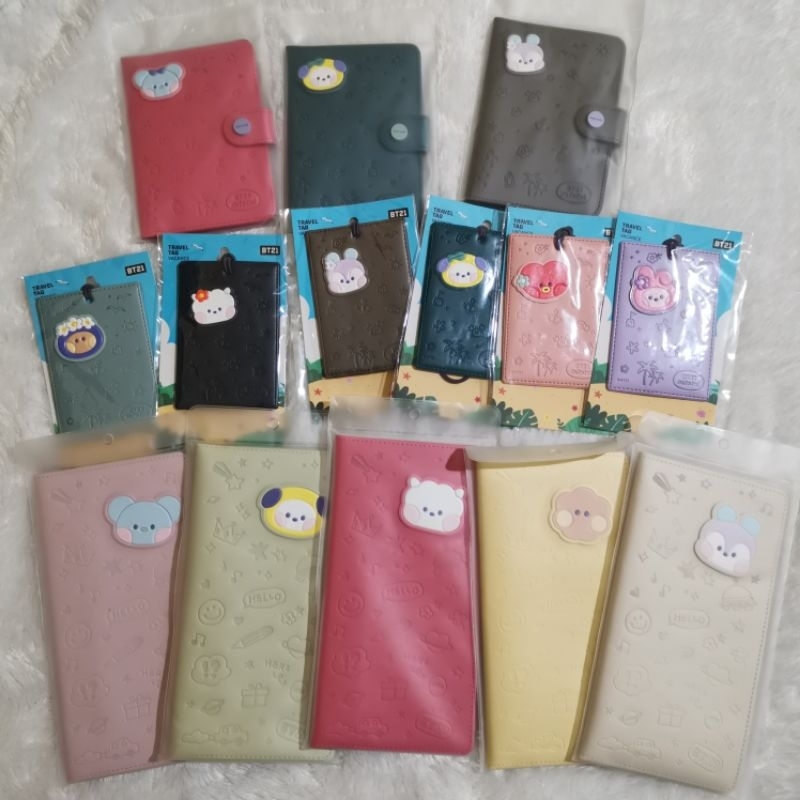 READY STOCK OFFICIAL BT21 MININI LEATHER PATCH PASSPORT COVER VACATION - TRAVEL LUGGAGE TAG - KOYA R
