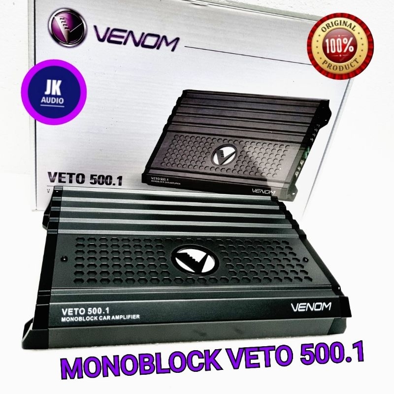 Power Monoblock Venom Veto 500.1 Amplifier Monoblock Audio Mobil Garansi Resmi Venom