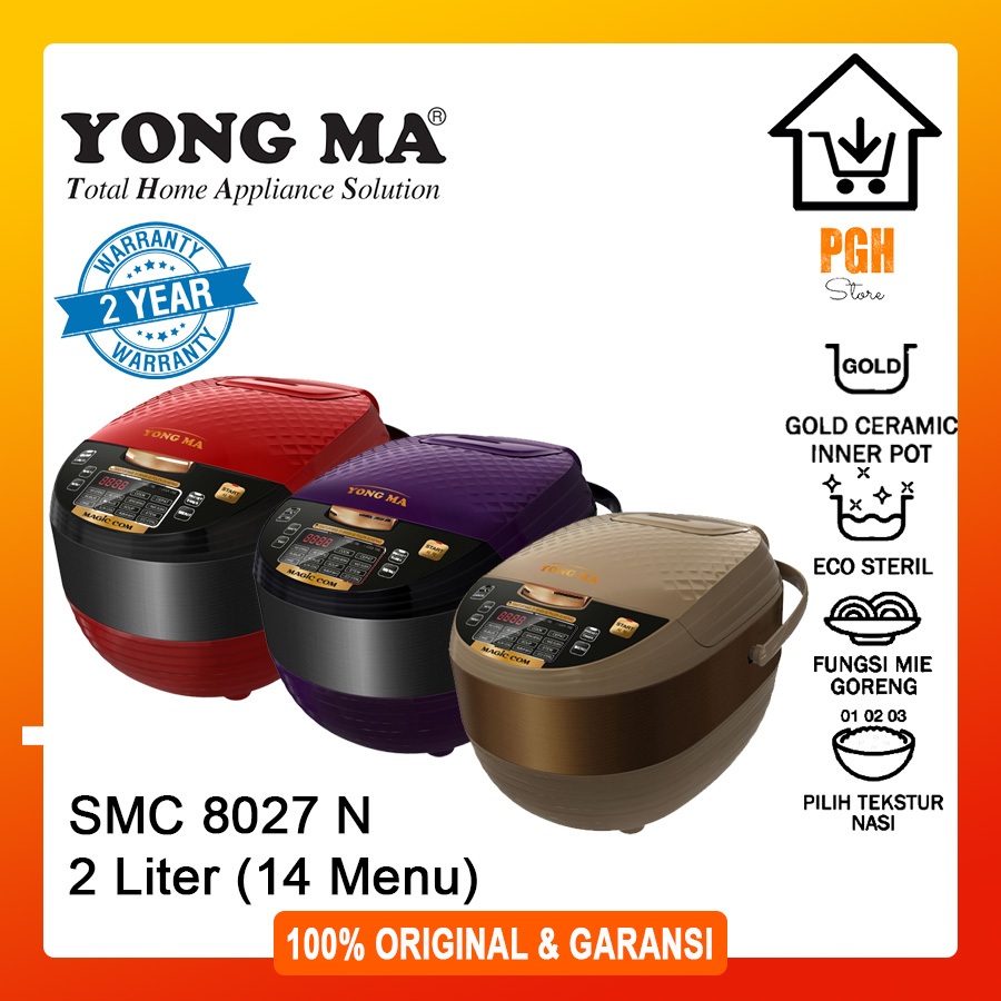 (HARGA PROMO) Yongma YONG MA Digital Magic Com Rice Cooker Penanak Nasi Digital 14in1 SMC 8027 N SMC