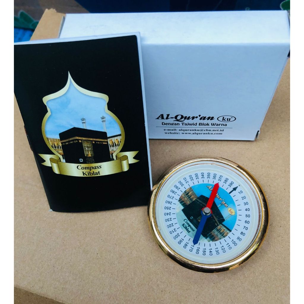 CUCI GUDNG Bahan Alumunium Kompas Compass Kiblat Penunjuk Arah Shalat Sholat Islam Al Kaabah
