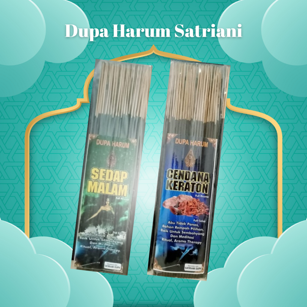 Koleksi Dupa Harum Panjang 32 Cm Merk Satriani Dupa (Sedap Malam, Misik Hitam, Cendana Keraton, Maha