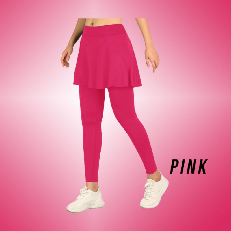 Legging Rok Senam Wanita/Celana Rok Senam Bahan Spandex Super/Bawahan Baju Senam Rok Payung