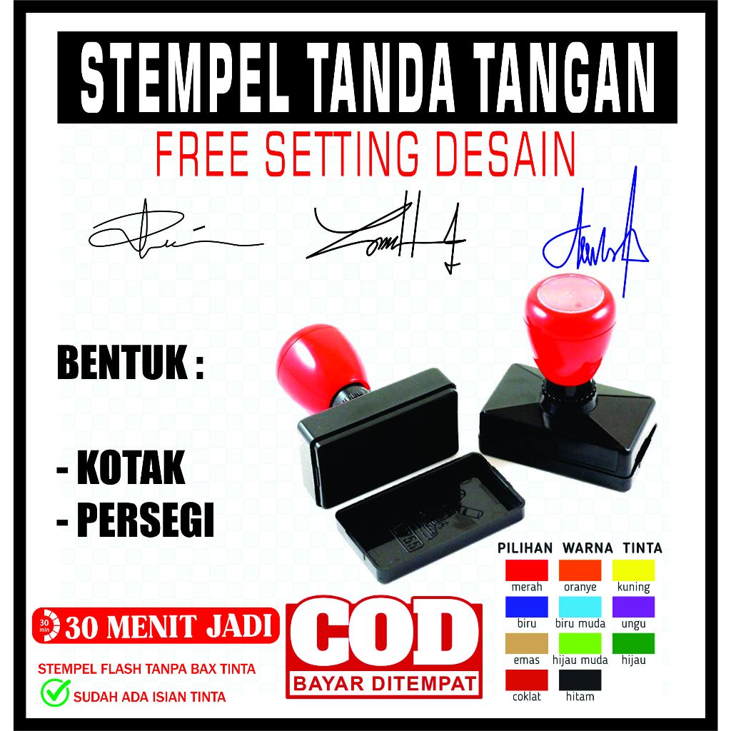 

STEMPEL TANDA TANGAN / STEMPEL PARAF / SUDAH PRALKTIS / BISA ISI ULANG