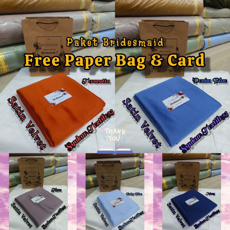 { Free Paper Bag & Card } Bahan Bridesmaid/Seragaman/Baju Nikahan/Baju Keluarga dan Wisuda
