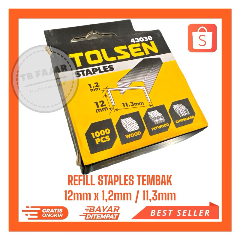 

Tolsen Staples - Isi Staples 1000pcs / Size 12mm x 1,2mm