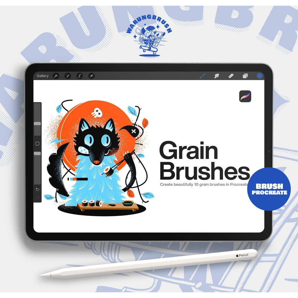 10 Grain Brushes Procreate BP00436