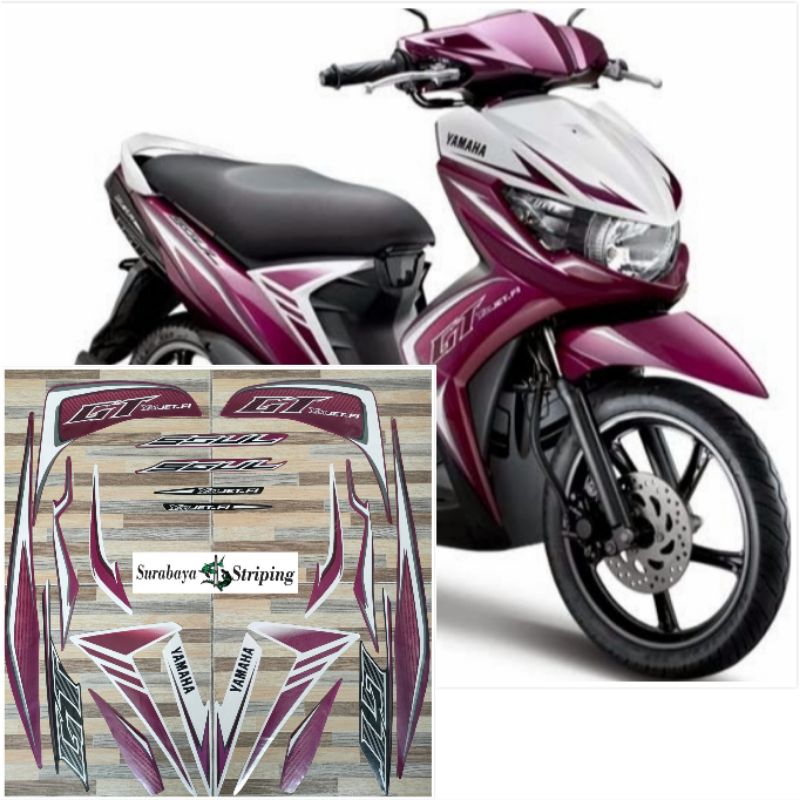 Striping sticker Yamaha Soul GT ungu tahun 2013 2014